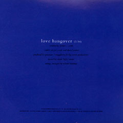 Love Hangover 1-track promo, back of front cover Love Hangover 1-track promo, back of front cover