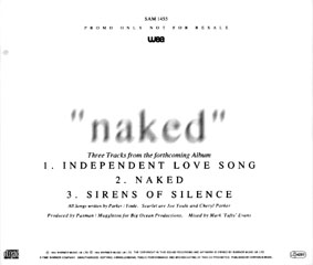 Naked 3-track Sampler, back inlay Naked 3-track Sampler, back inlay