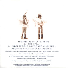 Independent Love Song CD1, back inlay Independent Love Song CD1, back inlay