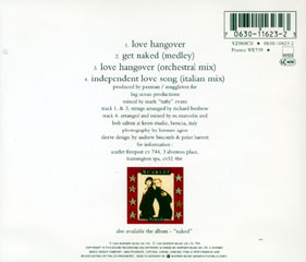 Love Hangover CD1 by Scarlet, back inlay Love Hangover CD1 by Scarlet, back inlay